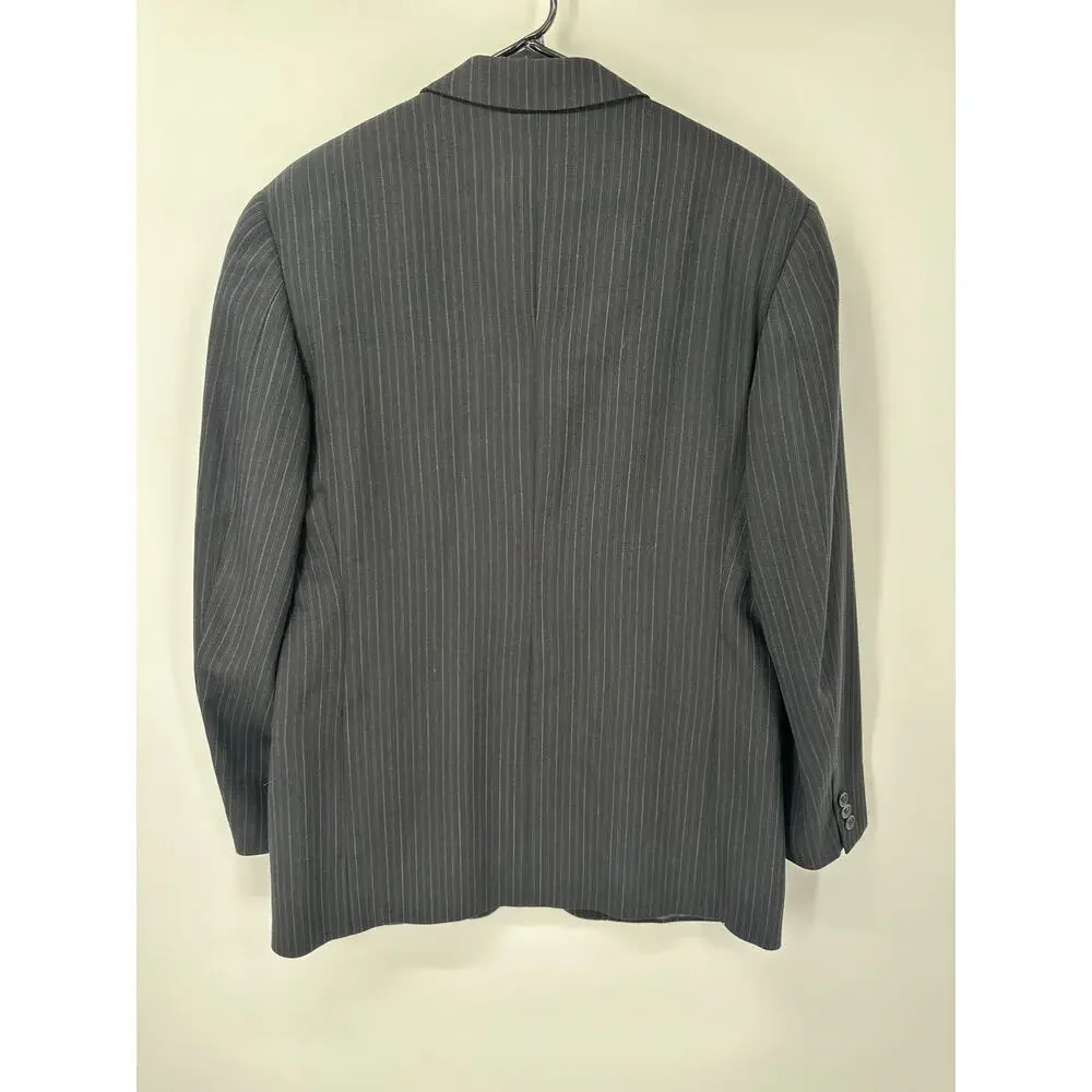 Ermenegildo Zegna‎ Soft Mens 42R Black Pinstripe Wool Blazer Sport Coat 3-Button